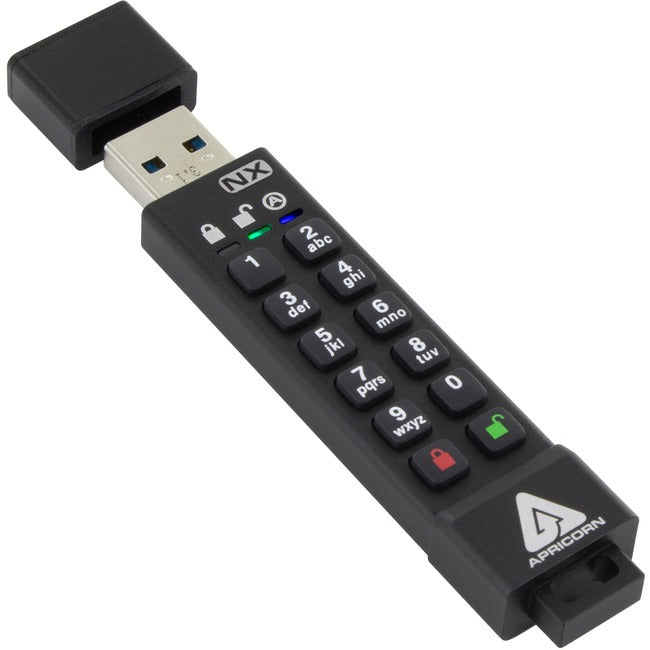 STOCKAGE DE MASSE APRICORN, 64Gb 256-Bit Aes Xts Hw,Encrypted Secure Usb 3.0 Mem Key