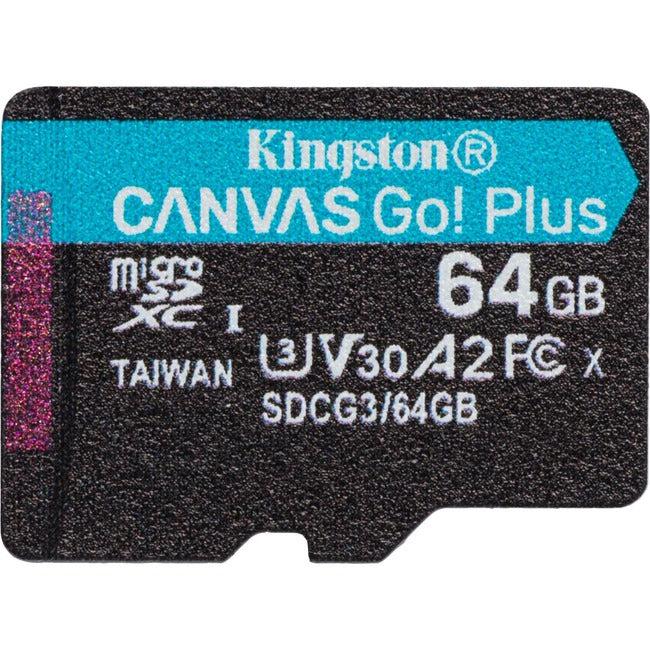 KINGSTON MOBILE, 64Gb Microsdxc Canvas Go Plus,170R A2 U3 V30 Single Pack