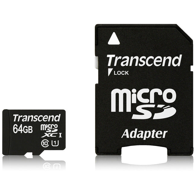 TRANSCEND INFORMATION, 64Gb Microsdxc Class10 U1 W/Adapter