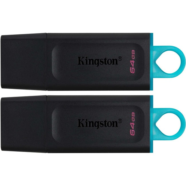 FLASH TECHNOLOGIE KINGSTON, 64Gb Usb3.2 Gen 1 Datatraveler,Exodia Black+ Teal 2 Pieces