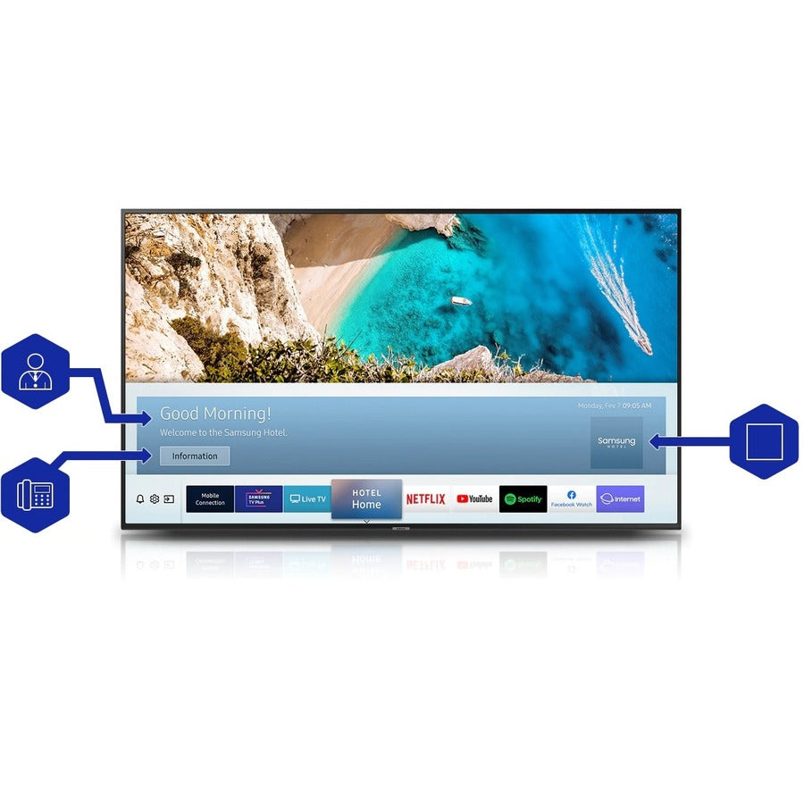 SAMSUNG COMMERCIAL HOSPITALITY LCD, 65In Uhd 4K Smart Hospitality,Tv Lynk Drm & Pro Idiom Tizen Os