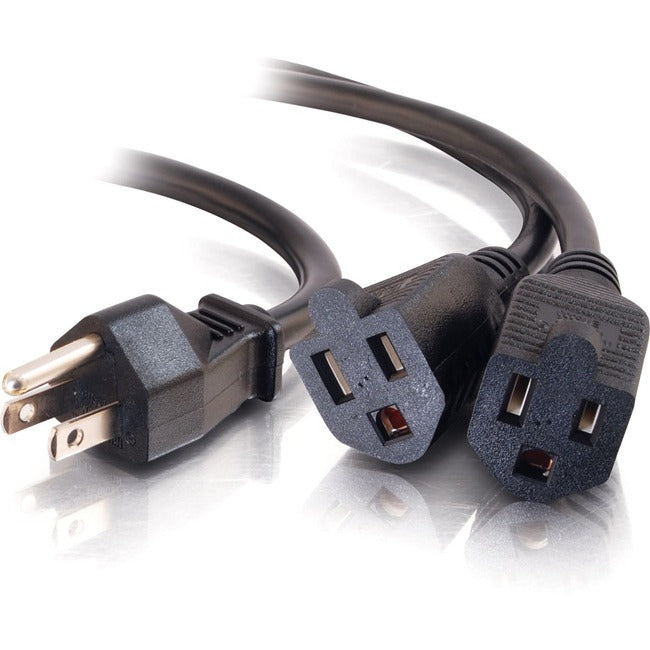 C2G, 6Ft 16 Awg 1-To-2 Power Cord Splitter (1 Nema 5-15P To 2 Nema 5-15R) (Taa Compli