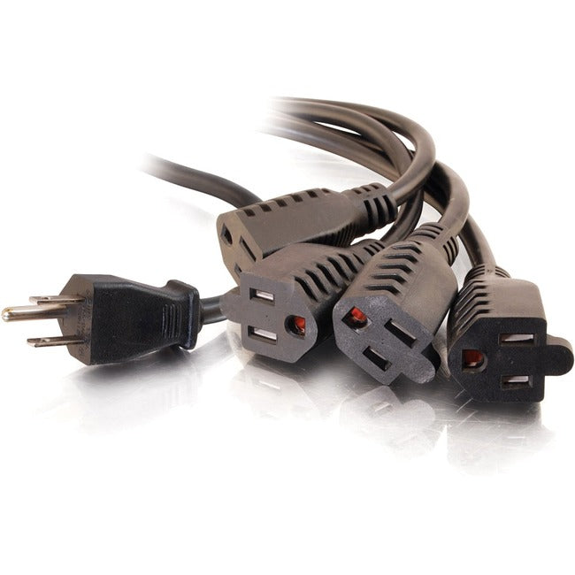 SYNNEX, 6Ft 16 Awg 1-To-4 Power Cord Splitter (1 Nema 5-15P To 4 Nema 5-15R) (Taa Compli)