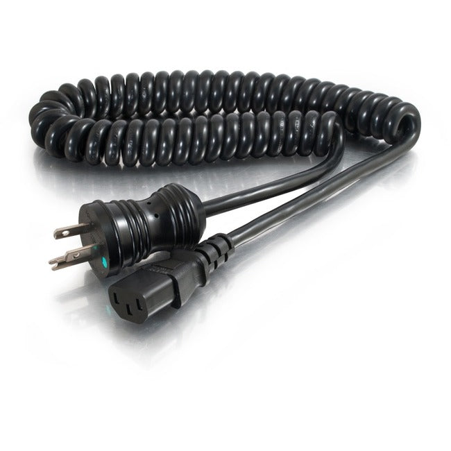 C2G, 6Ft 18Awg Hsptl Pc Coiled, 5-15P-C13 Bk