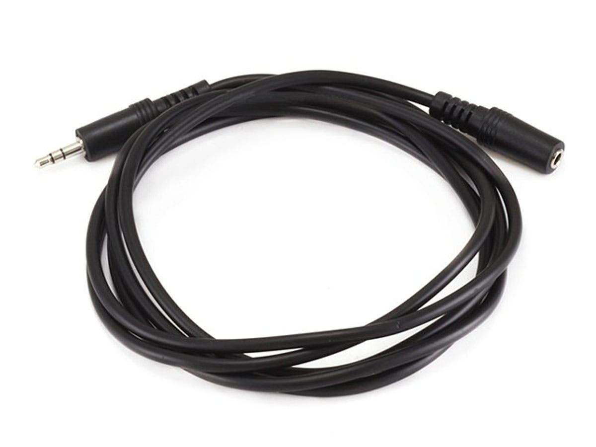 MONOPRICE, INC., 6Ft 3.5Mm Stereo Plug/Jack M/F Cable - Black