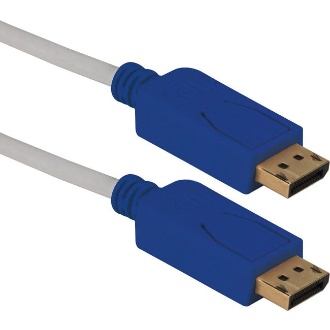 QVS, 6Ft Displayport Ultrahd 4K Blk,Cable avec connecteurs et loquets bleus