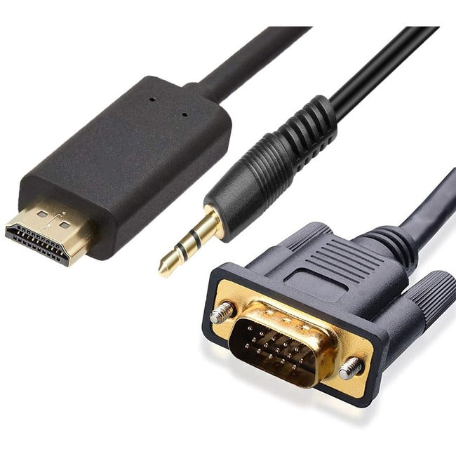 4XEM Corporation, 6Ft Hdmi To Vga Cable 2M,Adaptateur actif avec audio