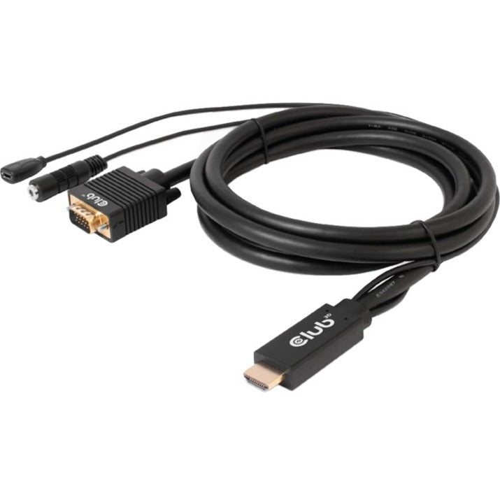 CLUB 3D, 6Ft Hdmi To Vga Cable Full Hd,1080P 3.5Mm Audio+Musb For Power