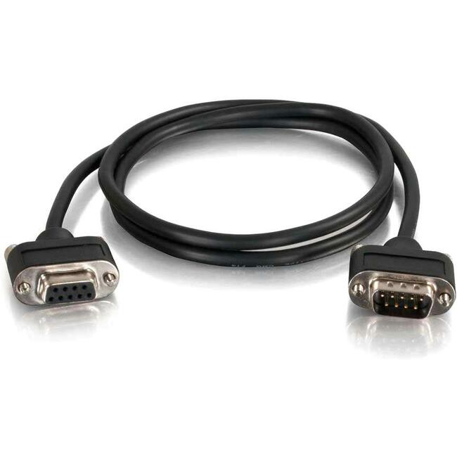 C2G, 6Ft Serial Rs232 Db9 Cable With Low Profile Connectors M/F - In-Wall Cmg-Rated