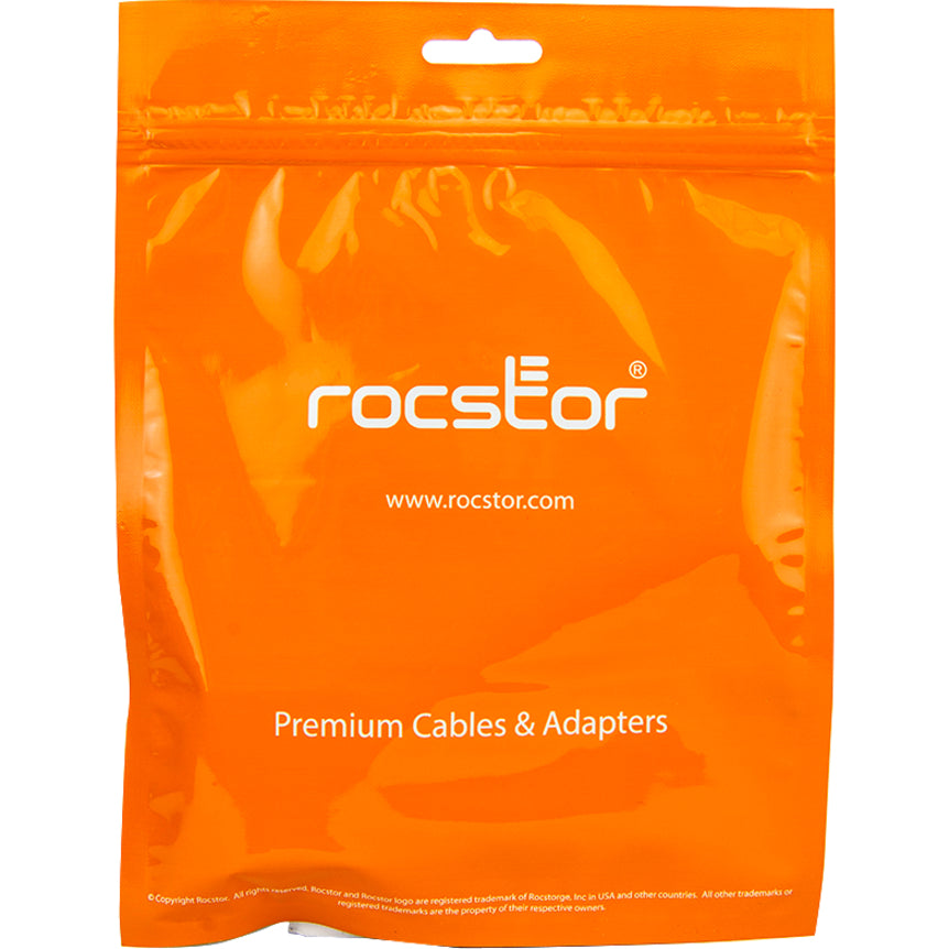 ROCSTOR, 6Ft Slim 3.5Mm Stereo Cable,Male To Male Gold Plated Black (Câble stéréo mince 3.5Mm, mâle vers mâle, plaqué or)