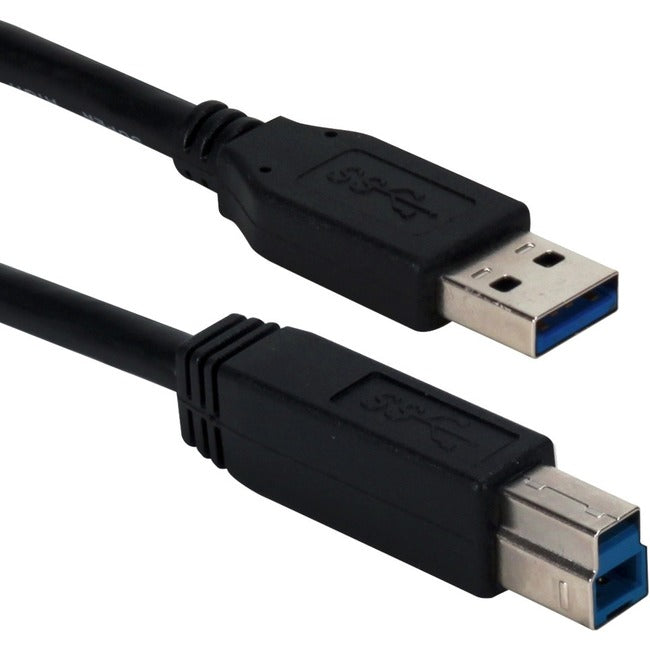 QVS, 6Ftt Usb 3.0/3.1 5Gbps Type,A Male To B Male Black Cable