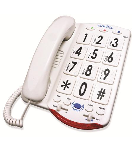 Clarity, 76557.101 Téléphone 50dB grandes touches blanches CLARITY-JV35W