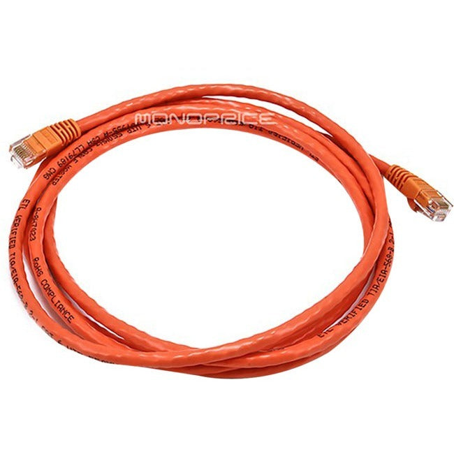 MONOPRICE, INC., 7Ft 24Awg Cat6 500Mhz Crossover Bare Copper Ethernet Network Cable - Orange