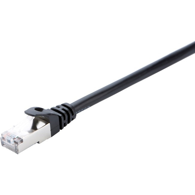 V7, 7Ft Cat6 Black Stp Network,Ethernet Shielded Patch Rj45