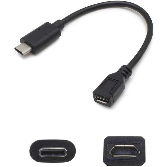 ADDON, 7In Usb 3.1 C To Micro-Usb 2.0,M/F Adap Cable Black