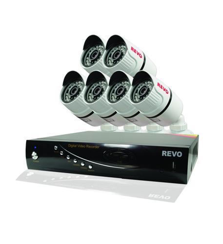 Revo, 8 Ch. 1TB DVR System with 6 Bullet Cameras RV-RT81B6G-1T