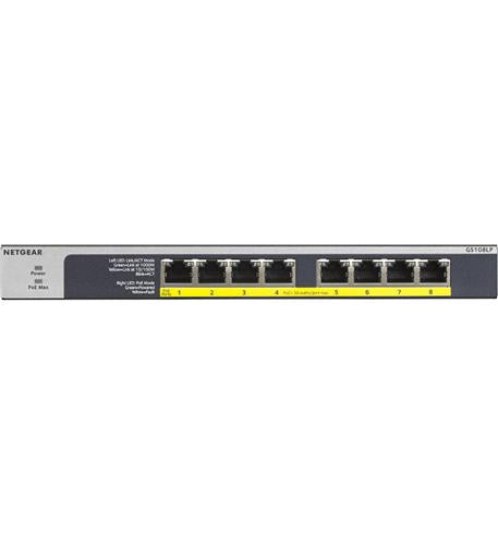 Netgear, 8 PORTGIG POE+ SWITCH NET-GS108LP-100NAS