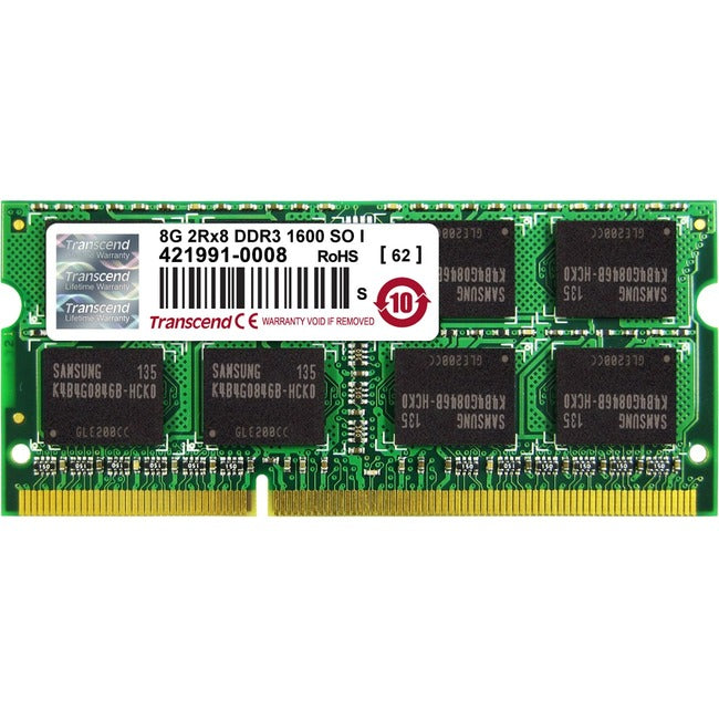 TRANSCEND, 8Gb Ddr3 1600Mhz Sodimm Dr X8,Industrial