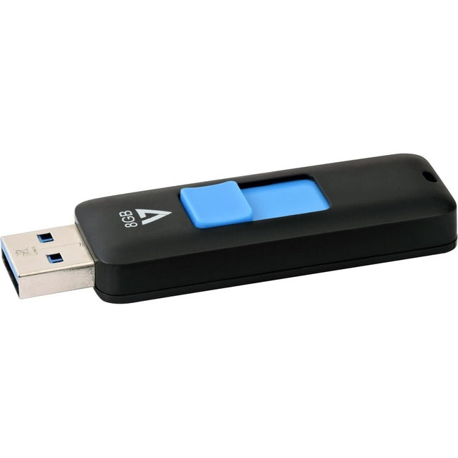 V7 MEMOIRE, 8Gb Flash Drive Usb 3.0 Black,Retractable Connector Rtl