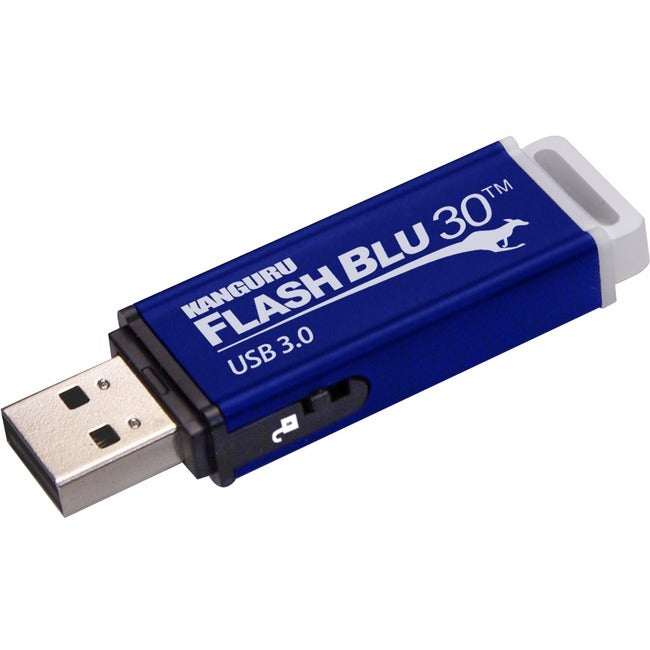 Solutions Kanguru, 8Gb Flashblu30 Flash Drive Usb,3.0 Physical Write Protect Switch