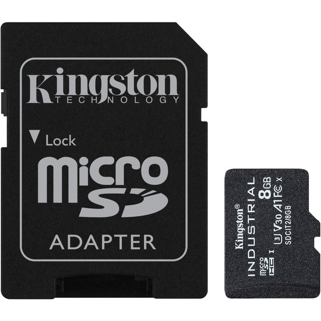 KINGSTON, 8Gb Microsdhc Industrial C10 A1 Pslc Card + Sd Adapter