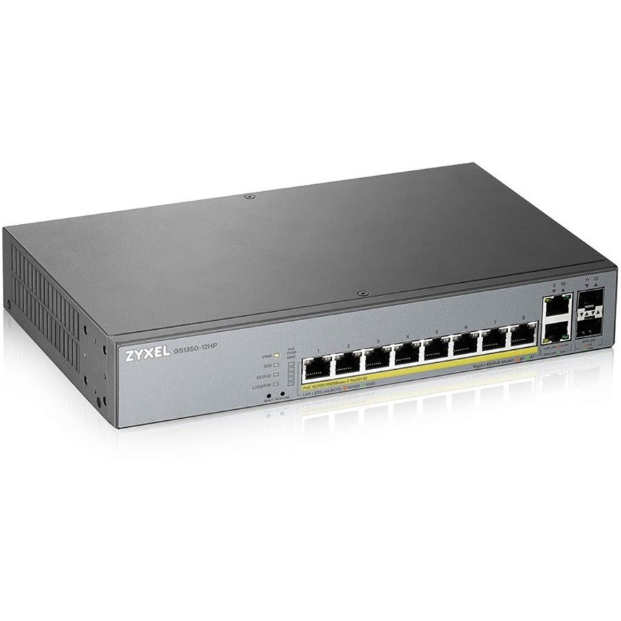 ZYXEL, 8Port Web Mngd Sw Gigabit Poe+,L2 130W W/2 Sfp + 2 Gbe Uplink