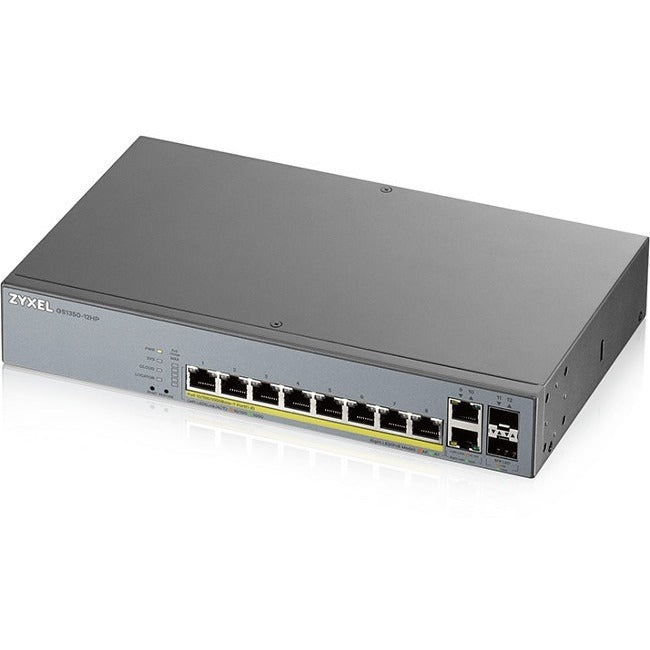 ZYXEL, 8Port Web Mngd Sw Gigabit Poe+,L2 130W W/2 Sfp + 2 Gbe Uplink