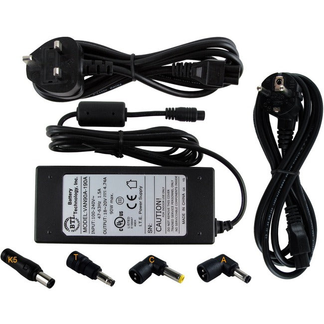 TECHNOLOGIE DES BATTERIES, 90W 19V Universal Ac Adapter For Hp, (Uk/Euro Power) Elitebook Mini Omnibook Evo