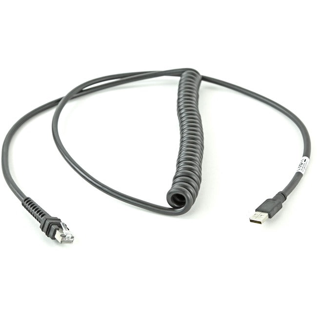 ZEBRA ENTERPRISE MCD-A1, 9Ft Cable Shielded Usb Series,A Coiled Bc1.2 High Current -30C