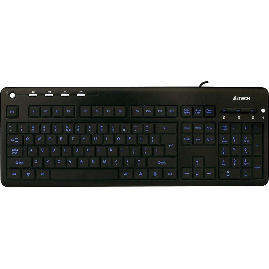 A4Tech, A4-TECH BLUE LED BACKLIT MULTIMEDIA KEYBOARD