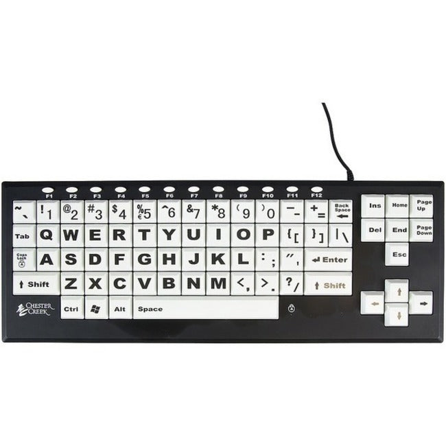 ERGOGUYS, Ablenet Visionboard 2 Large Keyboard,Wired Wt Keys W/ Blk Print