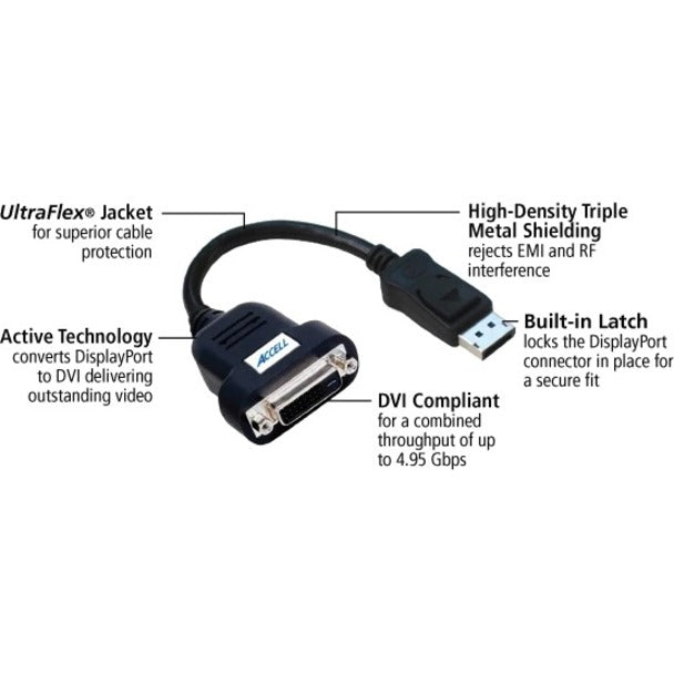 ACCELL, Accell Ultraav Displayport To Dvi-D Active Single-Link Adapter