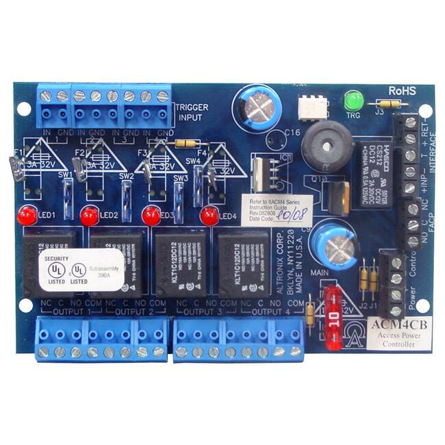 ALTRONIX, Access Dist Mod 4 Ptc Pwr Out,12/24Dc Oper Fai Selectable By Out Acm4Cb