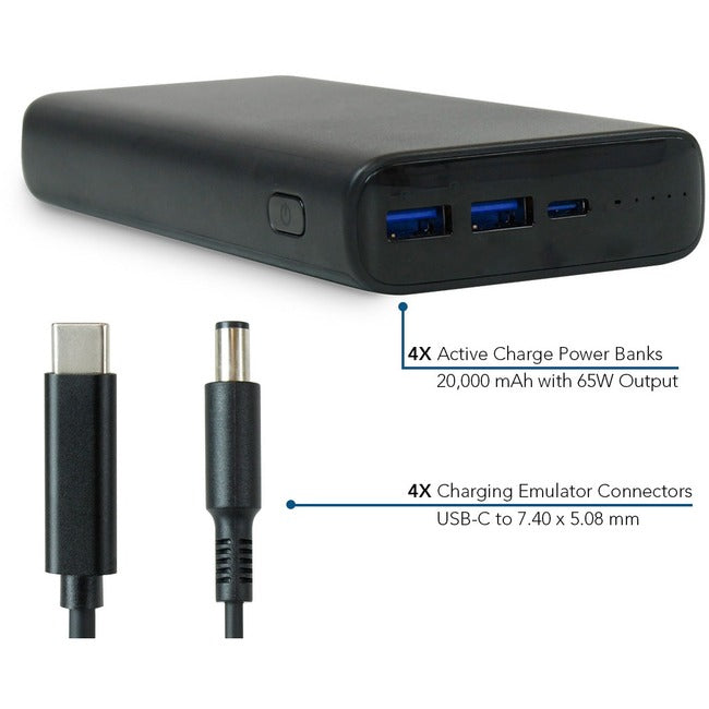 SYSTÈMES DE JAR, LLC, Adapt4 Active Charge Upgrade With Dell Connectors - 4X 20,000 Mah Active Charge