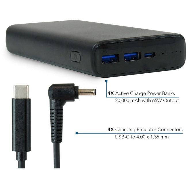 SYSTÈMES DE BOCAUX, LLC, Adapt4 Active Charge Upgrade avec les connecteurs Asus - 4X 20,000 Mah Active Charge