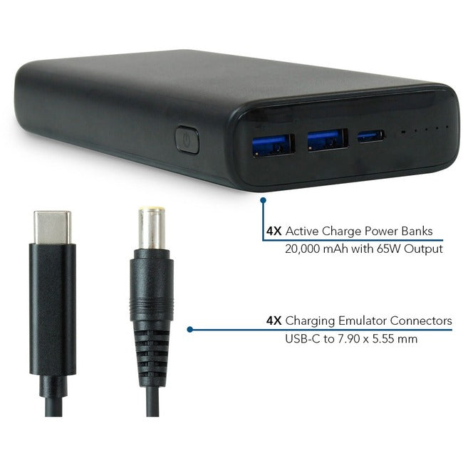 SYSTÈMES DE JAR, LLC, Adapt4 Mise à niveau de la charge active avec les connecteurs Lenovo - 4X 20,000 Mah Active Charg Jar-Pbx131