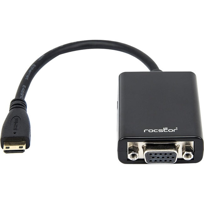 ROCSTOR, Adaptateur 6In Mini Hdmi Vers Vga,Mâle Vers Vga Femelle Noir