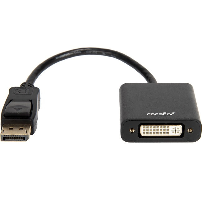 ROCSTOR, Adaptateur actif Dp vers Dvi 4K 30Ghz,8In Dp Mâle Dvi Femelle Noir