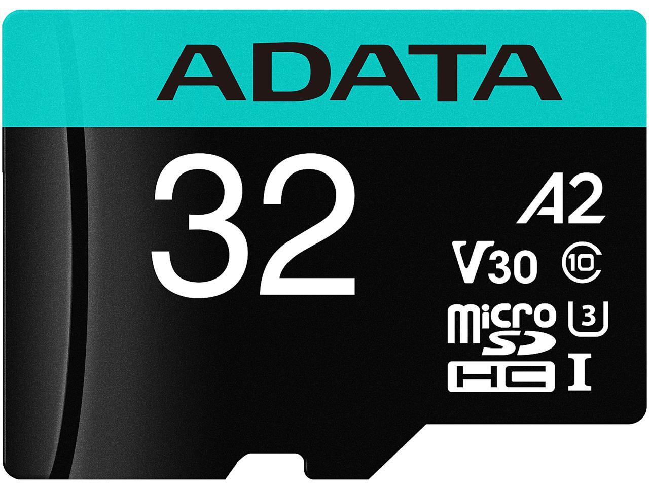 ADATA, Adata 512Gb Premier Pro Microsdxc Uhs-I U3 / Class 10 V30 A2 Memory Card With Sd Adapter, Speed Up To 100Mb/S (Ausdx512Gui3V30Sa2-Ra1)