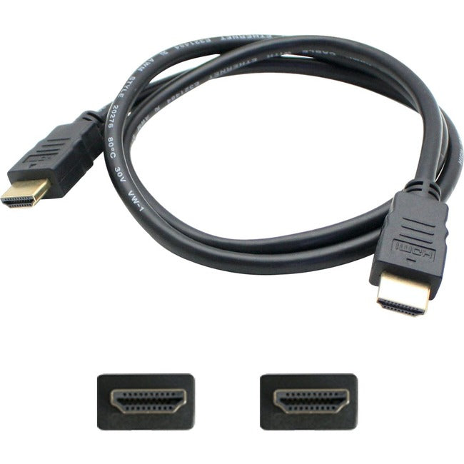 ADD-ON, Addon 12Ft Hdmi 1.4 Male To Male Black Cable Supports Ethernet Channel Max Resol