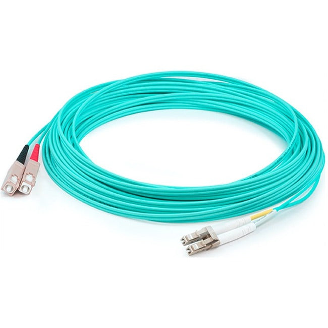 ADDON, Addon 93M Lc (Male) To Sc (Male) Straight Aqua Om4 Duplex Lszh Fiber Patch Cable