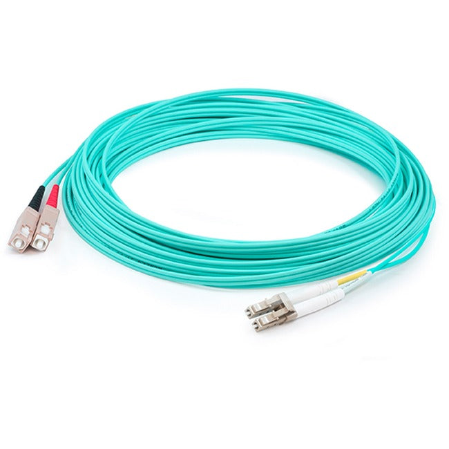 ADDON, Addon 93M Lc (Male) To Sc (Male) Straight Aqua Om4 Duplex Plenum Fiber Patch Cable