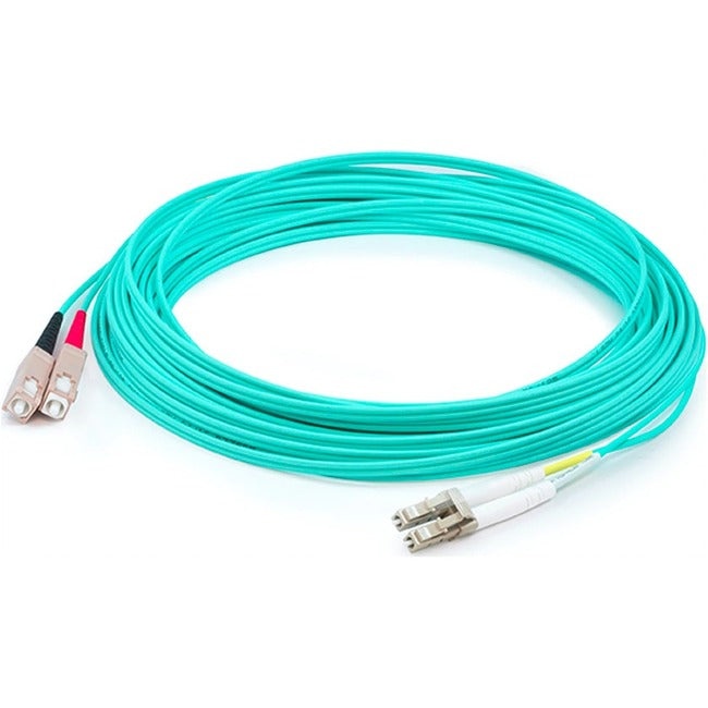 ADDON, Addon 94M Lc (Male) To Sc (Male) Straight Aqua Om4 Duplex Plenum Fiber Patch Cable