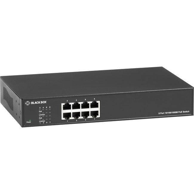 Black Box Corporation, Commutateur Ethernet Gigabit à 8 ports, Poe+ (en anglais)