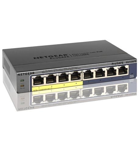 Netgear, Commutateur Gigabit 8 ports avec 4 POE NET-GS108PE-300NAS