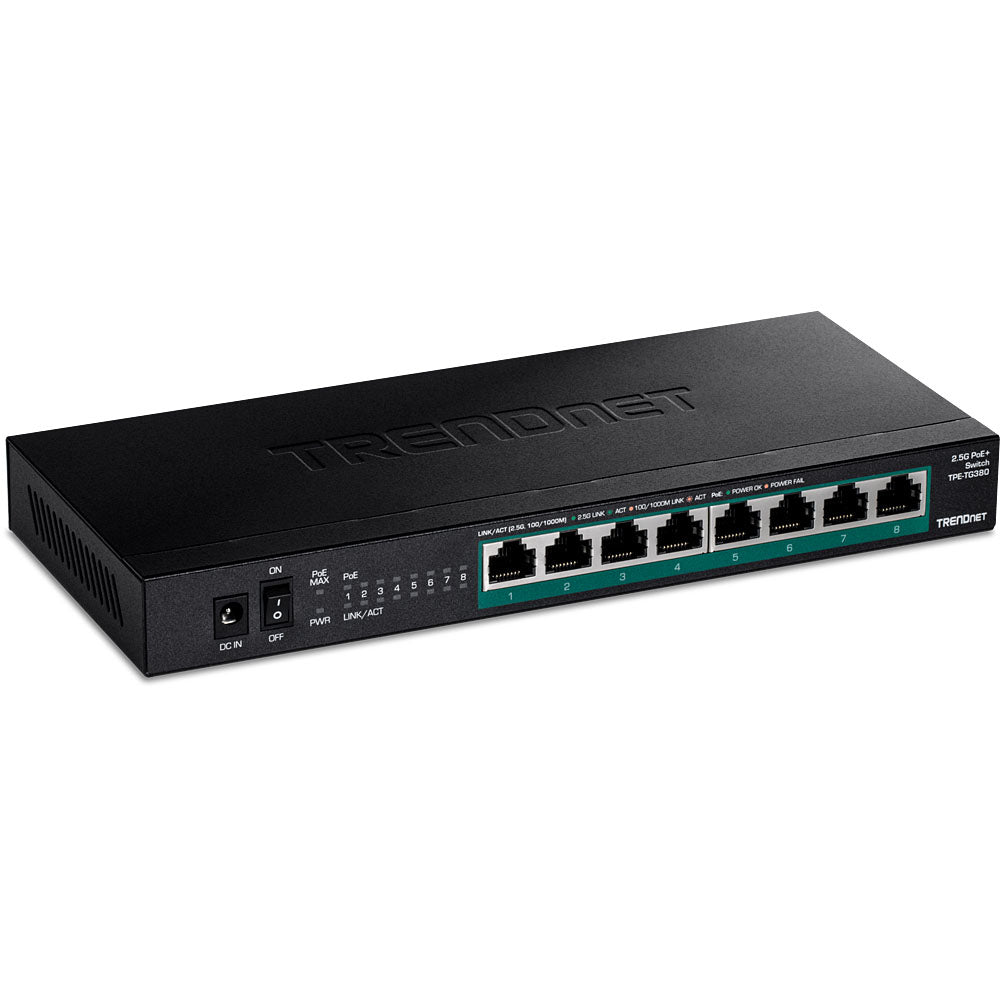 TRENDNET - CLASSE AFFAIRES, Commutateur non géré 8 ports 2.5G Poe+, 8 X 2.5Gbase-T Poe+ Ports