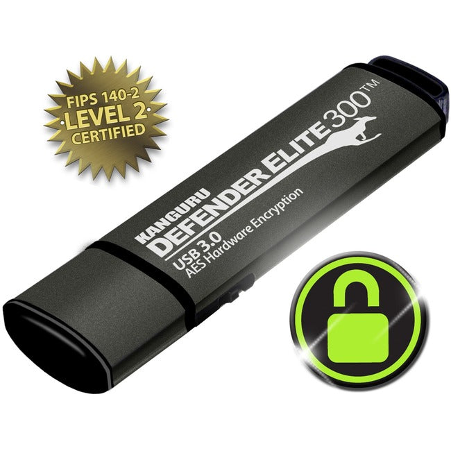 Solutions Kanguru, Defender Elite 300 Flash 64 Go, clé USB cryptée Fips 140-2